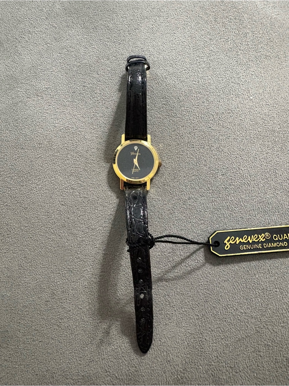 Genevex Diamond Genuine Leather Quartz Analog Women's Watch New And New Battery